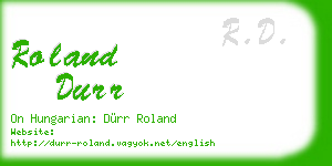roland durr business card